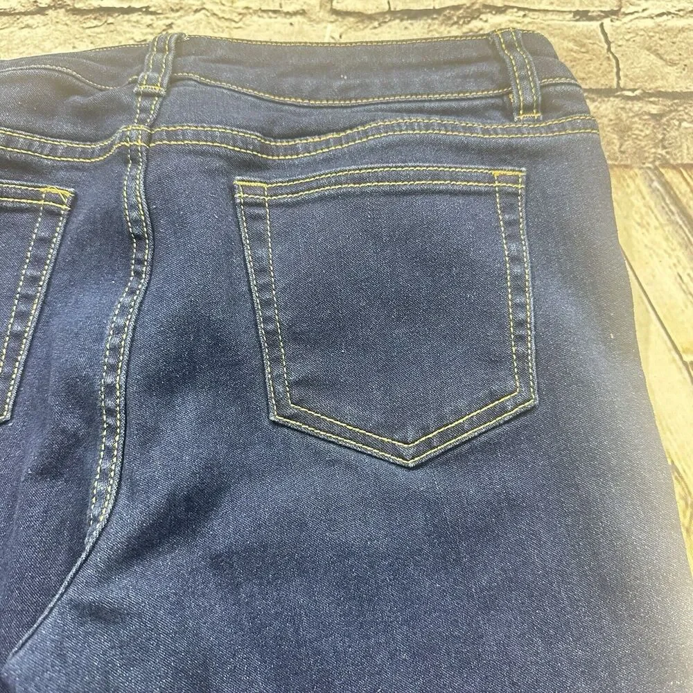 MICHAEL KORS Womens Jeans 8P Blue Izzy Skinny Dark Blue Stretch Denim‎ Mid Rise